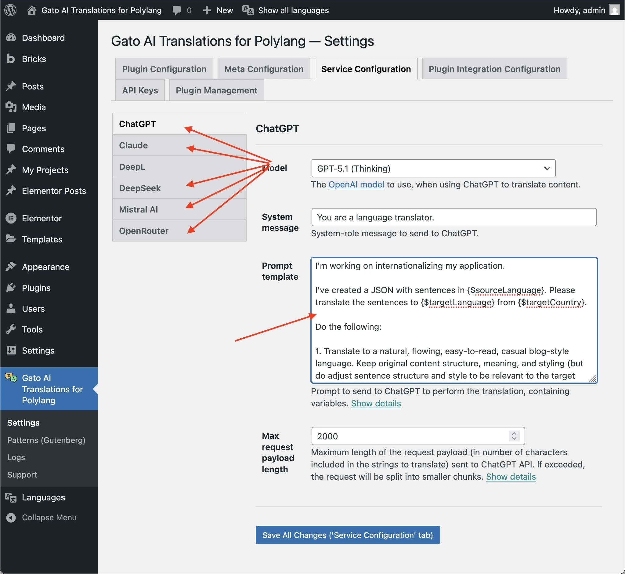 Copia el prompt personalizado para un servicio de IA